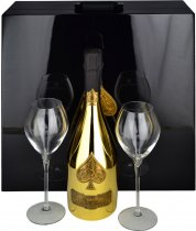 Armand de Brignac Gold NV Champagne 75cl & 2 Glasses 75cl in Black Box