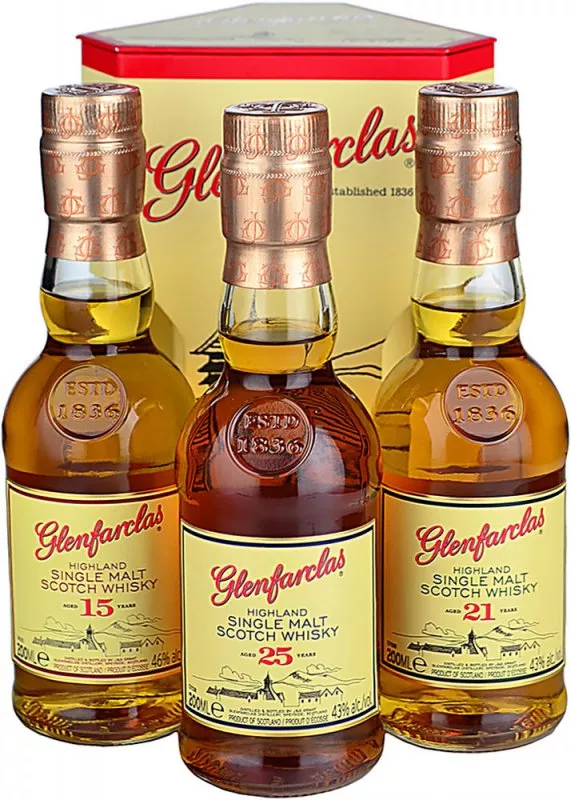 Glenfarclas Tripack Single Malt Whisky (15yo, 21yo, 25yo) 3x 20cl