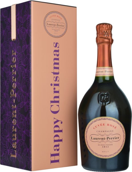 Laurent Perrier Rose NV Champagne 75cl in Happy Christmas Gift Tin