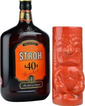 Stroh 40 Austrian Inlander Rum 70cl + Tiki Mug